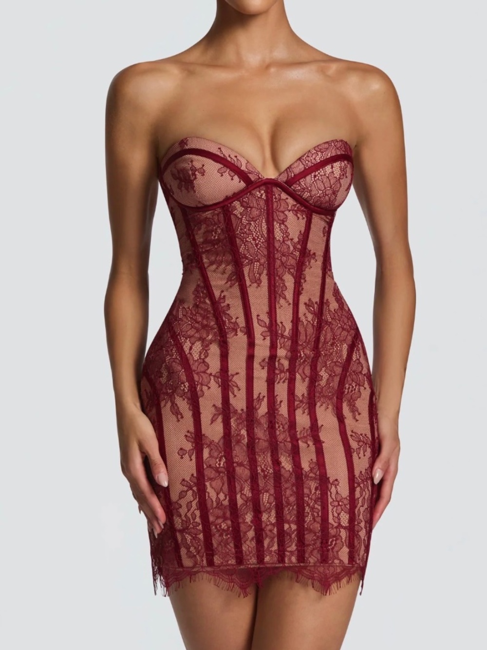 SIAN MINI DRESS - BURGUNDY Baby boo dress